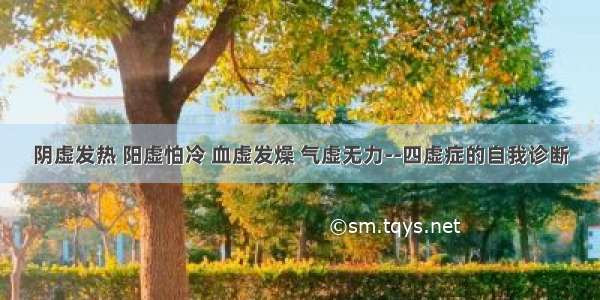 阴虚发热 阳虚怕冷 血虚发燥 气虚无力--四虚症的自我诊断