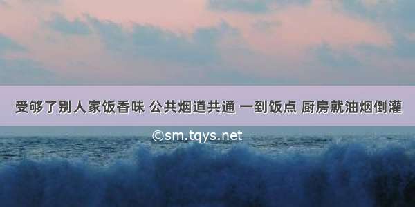 受够了别人家饭香味 公共烟道共通 一到饭点 厨房就油烟倒灌