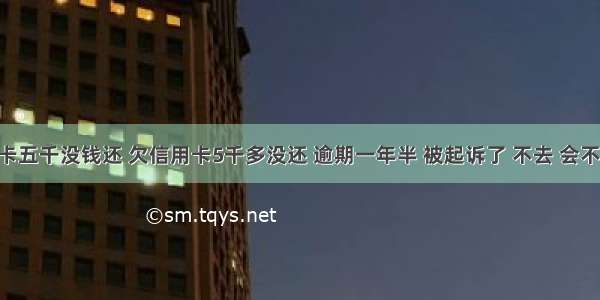 欠信用卡五千没钱还 欠信用卡5千多没还 逾期一年半 被起诉了 不去 会不会坐牢 