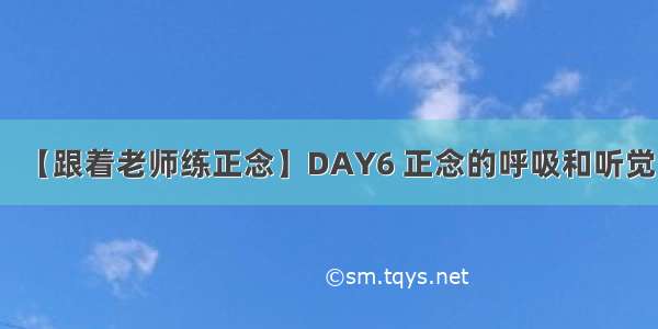 【跟着老师练正念】DAY6 正念的呼吸和听觉