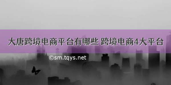 大唐跨境电商平台有哪些 跨境电商4大平台