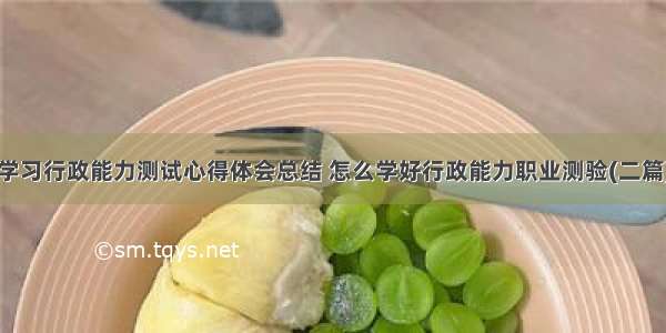 学习行政能力测试心得体会总结 怎么学好行政能力职业测验(二篇)