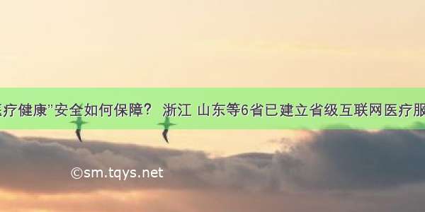 “互联网+医疗健康”安全如何保障？ 浙江 山东等6省已建立省级互联网医疗服务监管平台