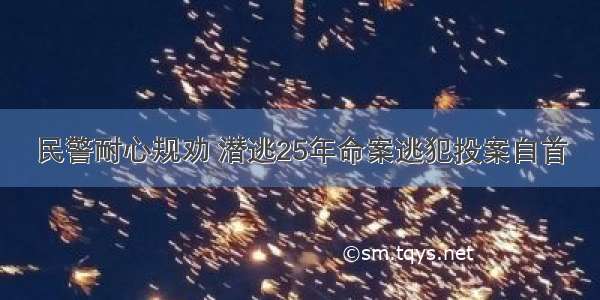 民警耐心规劝 潜逃25年命案逃犯投案自首