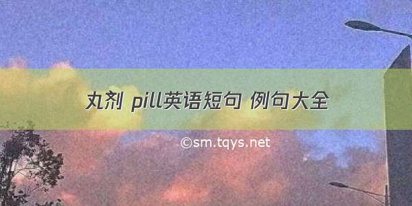 丸剂 pill英语短句 例句大全