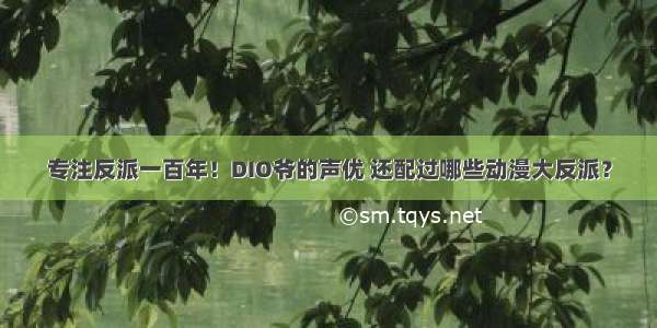 专注反派一百年！DIO爷的声优 还配过哪些动漫大反派？