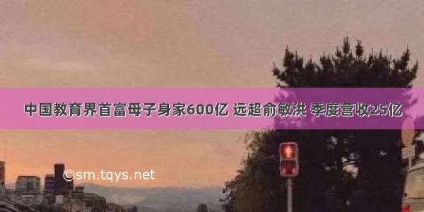 中国教育界首富母子身家600亿 远超俞敏洪 季度营收25亿