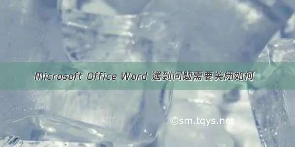 Microsoft Office Word 遇到问题需要关闭如何