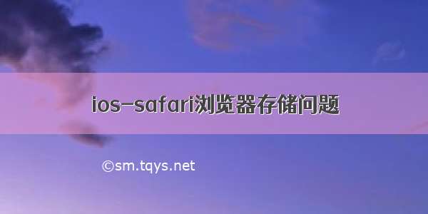 ios-safari浏览器存储问题