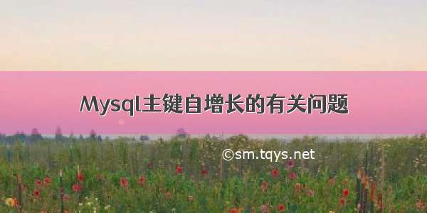 Mysql主键自增长的有关问题