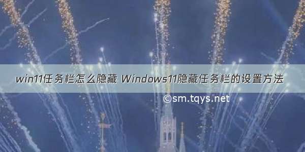 win11任务栏怎么隐藏 Windows11隐藏任务栏的设置方法