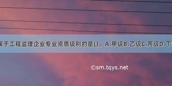 下列不属于工程监理企业专业资质级别的是()。A.甲级B.乙级C.丙级D.丁级ABCD