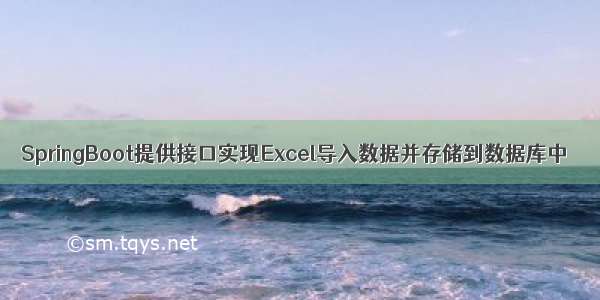 SpringBoot提供接口实现Excel导入数据并存储到数据库中