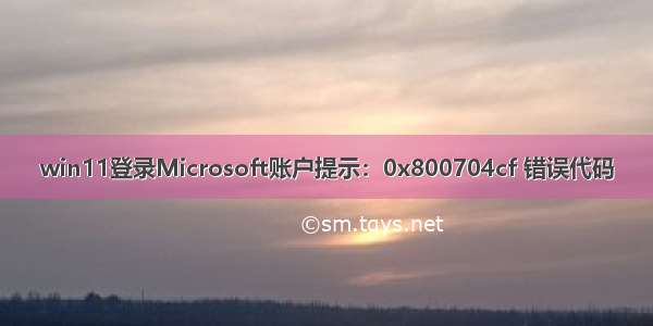 win11登录Microsoft账户提示：0x800704cf 错误代码