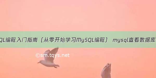 MySQL编程入门指南（从零开始学习MySQL编程） mysql查看数据库位数