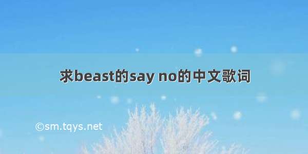 求beast的say no的中文歌词