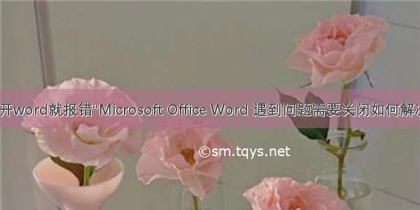 打开word就报错“Microsoft Office Word 遇到问题需要关闭如何解决？