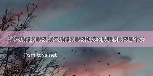 聚乙烯醇滴眼液 聚乙烯醇滴眼液和玻璃酸钠滴眼液哪个好