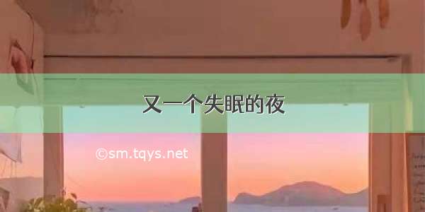 又一个失眠的夜