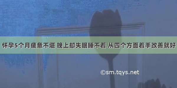 怀孕5个月疲惫不堪 晚上却失眠睡不着 从四个方面着手改善就好