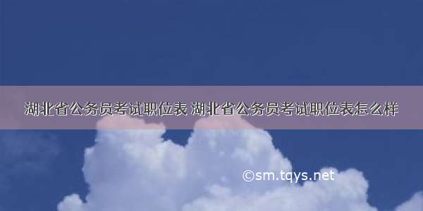 湖北省公务员考试职位表 湖北省公务员考试职位表怎么样