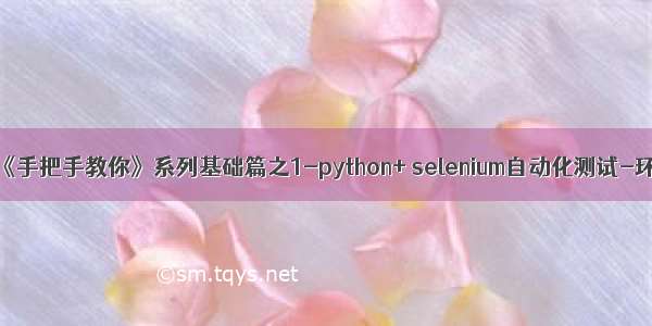 selenium安装包_??《手把手教你》系列基础篇之1-python+ selenium自动化测试-环境搭建（详细）...