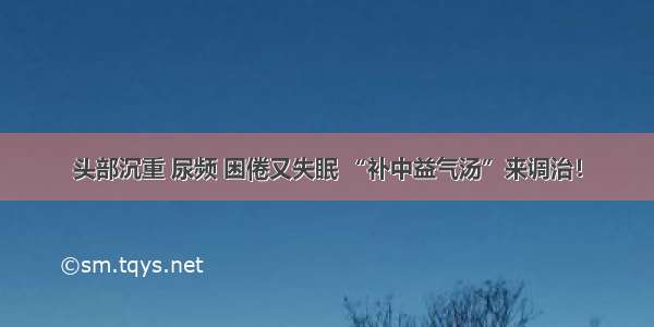 头部沉重 尿频 困倦又失眠 “补中益气汤”来调治！