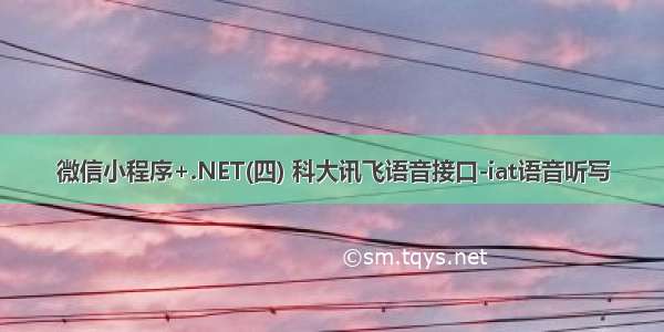 微信小程序+.NET(四) 科大讯飞语音接口-iat语音听写