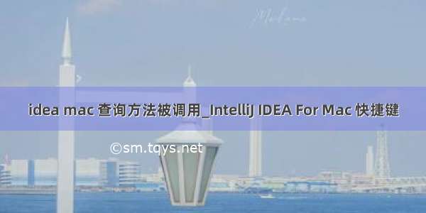 idea mac 查询方法被调用_IntelliJ IDEA For Mac 快捷键