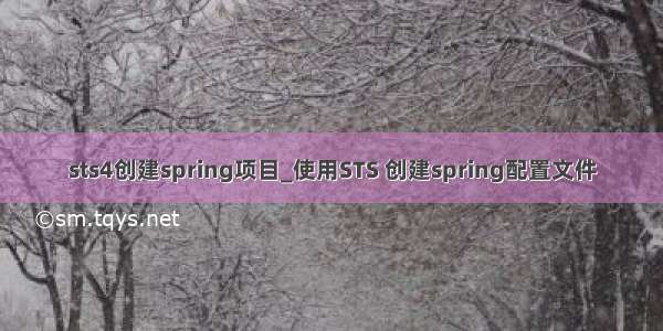 sts4创建spring项目_使用STS 创建spring配置文件