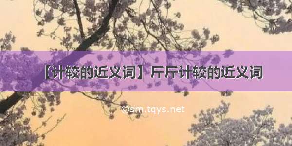 【计较的近义词】斤斤计较的近义词