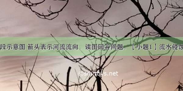 如图为某河段示意图 箭头表示河流流向。读图回答问题。【小题1】流水侵蚀作用最活跃