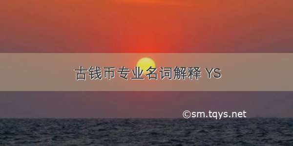 古钱币专业名词解释 YS