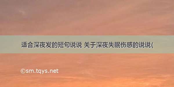 适合深夜发的短句说说 关于深夜失眠伤感的说说(