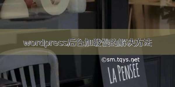 wordpress后台加载慢的解决方法