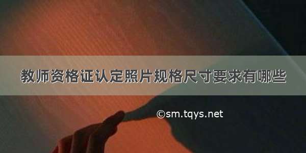 教师资格证认定照片规格尺寸要求有哪些