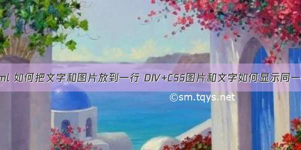 html 如何把文字和图片放到一行 DIV+CSS图片和文字如何显示同一行