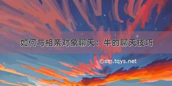 如何与相亲对象聊天：牛的聊天技巧