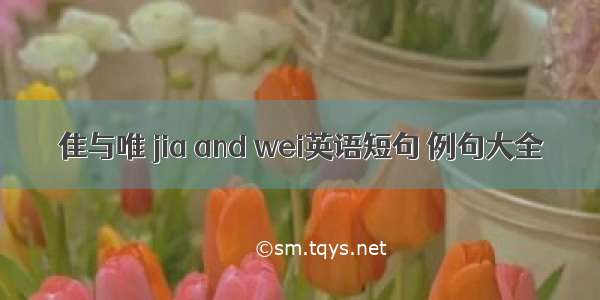 隹与唯 jia and wei英语短句 例句大全