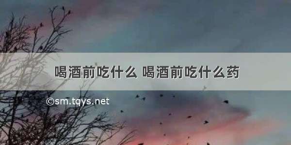 喝酒前吃什么 喝酒前吃什么药