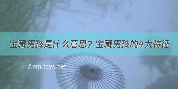 宝藏男孩是什么意思？宝藏男孩的4大特征