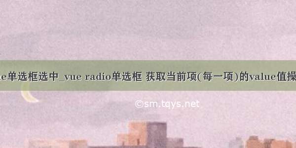 vue单选框选中_vue radio单选框 获取当前项(每一项)的value值操作