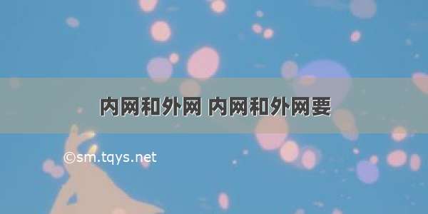 内网和外网 内网和外网要