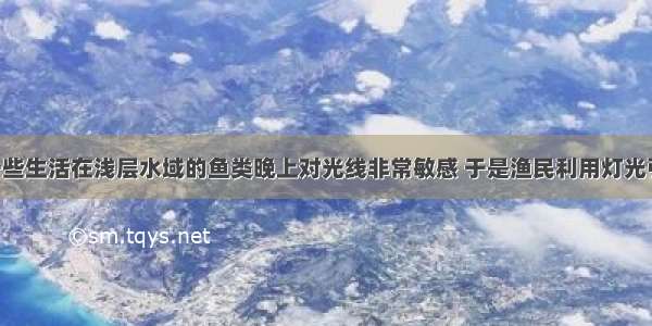 渔民发现一些生活在浅层水域的鱼类晚上对光线非常敏感 于是渔民利用灯光引诱鱼类 使