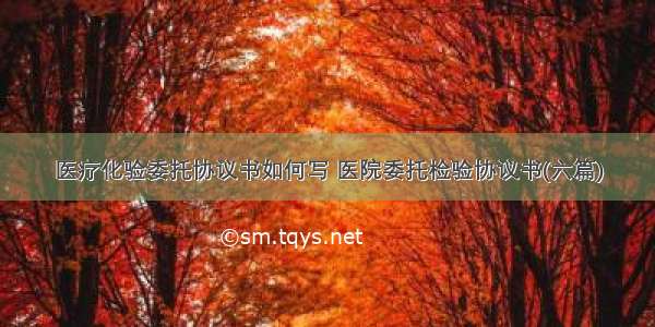 医疗化验委托协议书如何写 医院委托检验协议书(六篇)