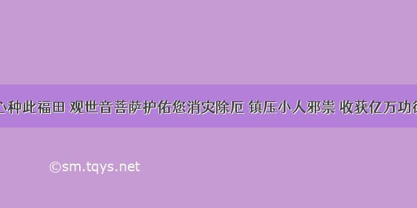 诚心种此福田 观世音菩萨护佑您消灾除厄 镇压小人邪祟 收获亿万功德​！