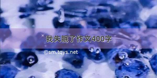 我失眠了作文400字