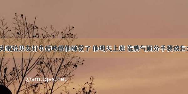 半夜失眠给男友打电话吵醒他睡觉了 他明天上班 发脾气闹分手我该怎么办？