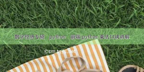 数字经济专硕 – python – 前端 python 乘法口诀讲解