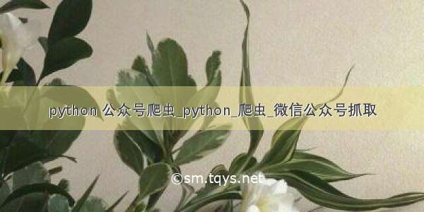 python 公众号爬虫_python_爬虫_微信公众号抓取